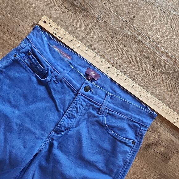 NYDJ Bright Blue Dayla Wide Cuff Capri Jeans Size 10 - Picture 10 of 14